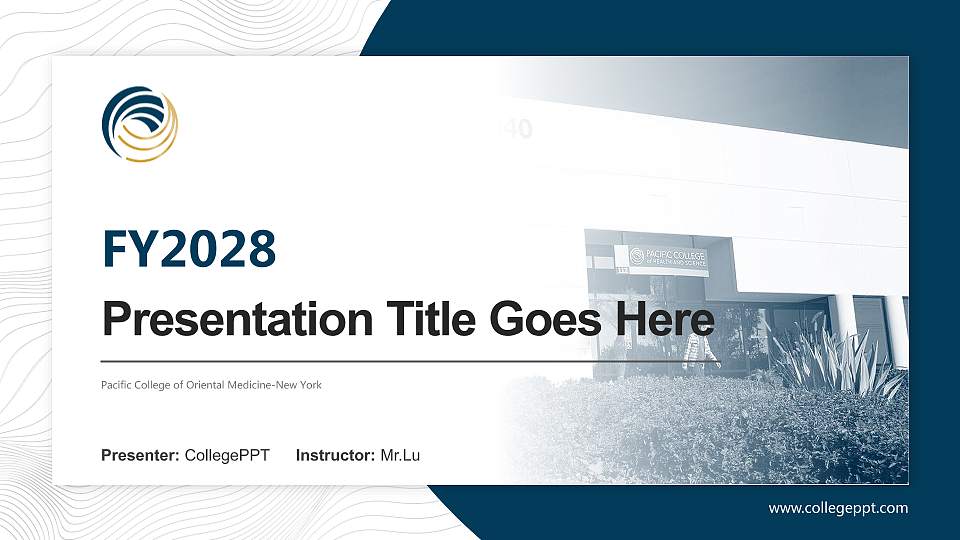 Pacific College of Oriental Medicine-New York Academic Presentation/Research Findings Report PPT Template16:9 ratio PPT effect preview image