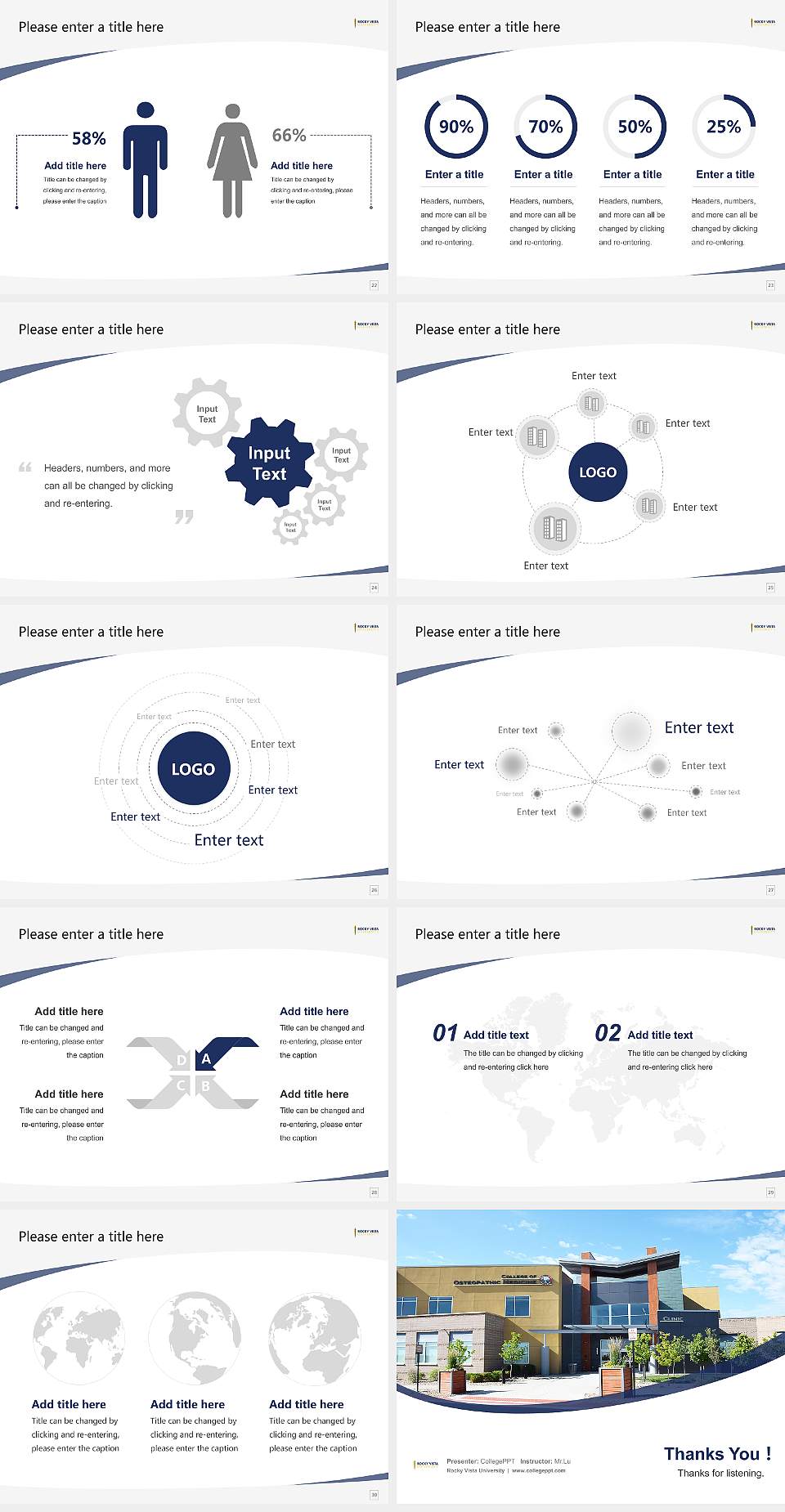 Rocky Vista University Course/Courseware Creation PPT Template4:3 ratio PPT effect preview image4