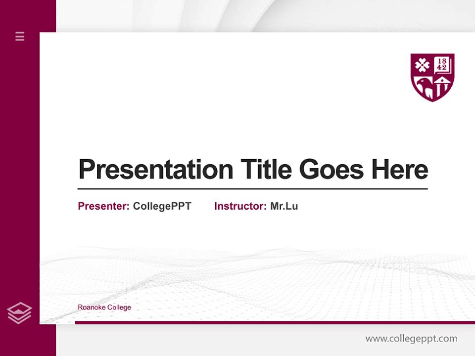 Roanoke College Thesis Proposal/Graduation Defense PPT Template4:3 ratio PPT effect preview image5
