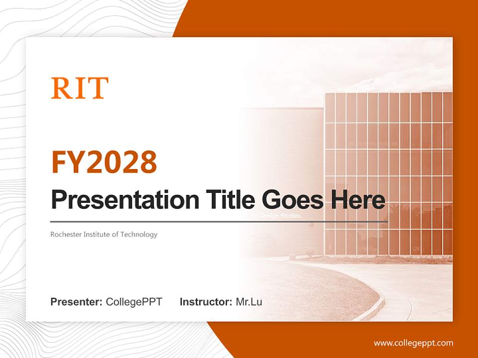 Rochester Institute of Technology Academic Presentation/Research Findings Report PPT Template4:3 ratio PPT effect preview image5