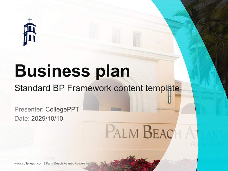 Palm Beach Atlantic University Competition/Entrepreneurship Contest PPT Template4:3 ratio PPT effect preview image9