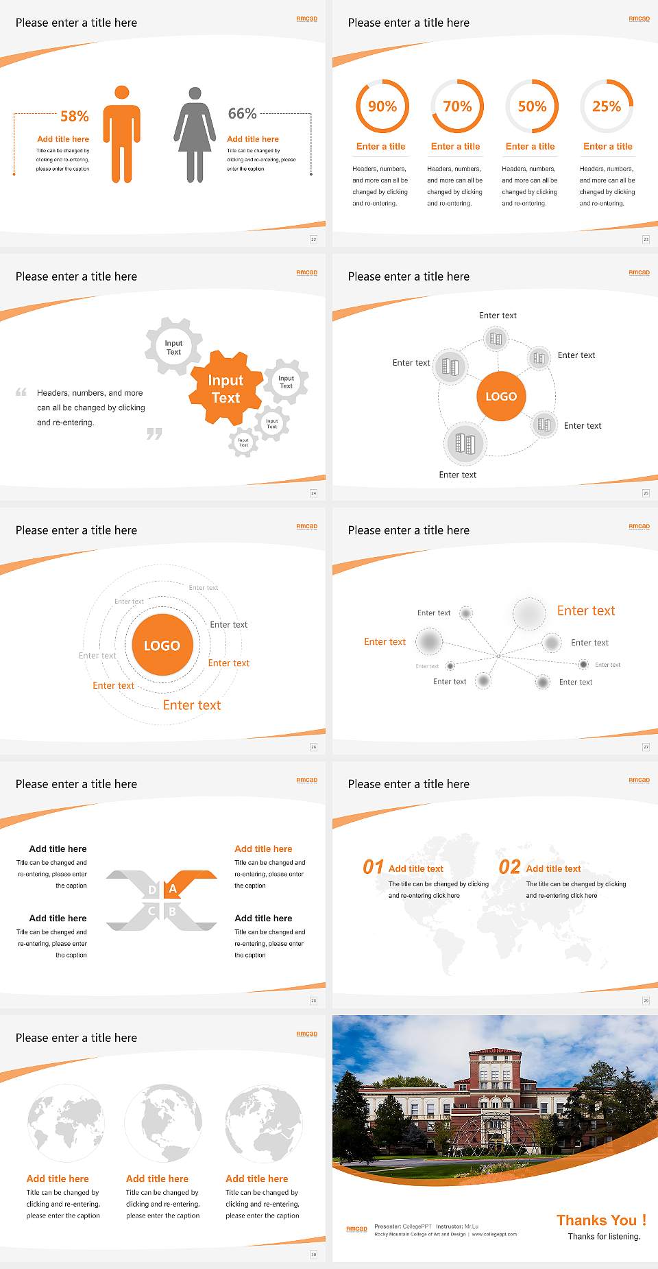 Rocky Mountain College of Art and Design Course/Courseware Creation PPT Template4:3 ratio PPT effect preview image4