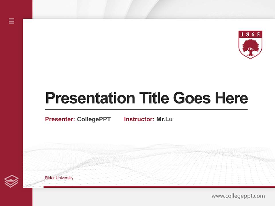 Rider University Thesis Proposal/Graduation Defense PPT Template4:3 ratio PPT effect preview image5