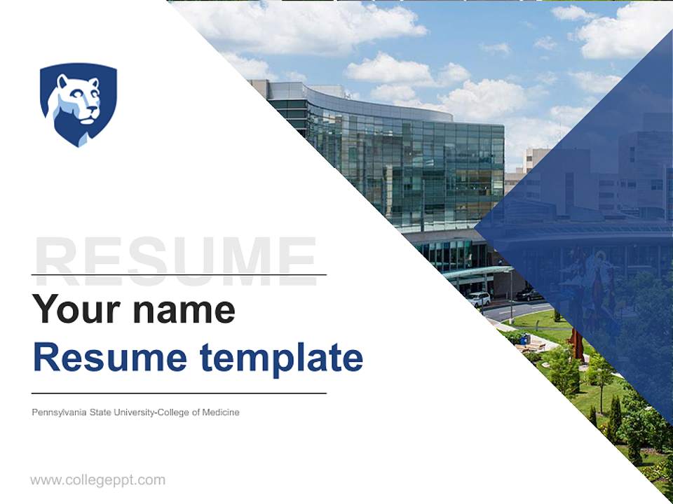 Pennsylvania State University-College of Medicine Resume PPT Template4:3 ratio PPT effect preview image5
