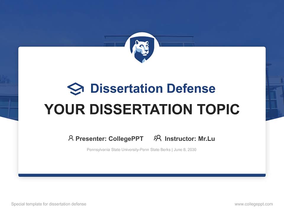 Pennsylvania State University-Penn State Berks Graduation Thesis Defense PPT Template4:3 ratio PPT effect preview image7