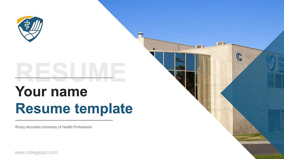 Rocky Mountain University of Health Professions Resume PPT Template16:9 ratio PPT effect preview image