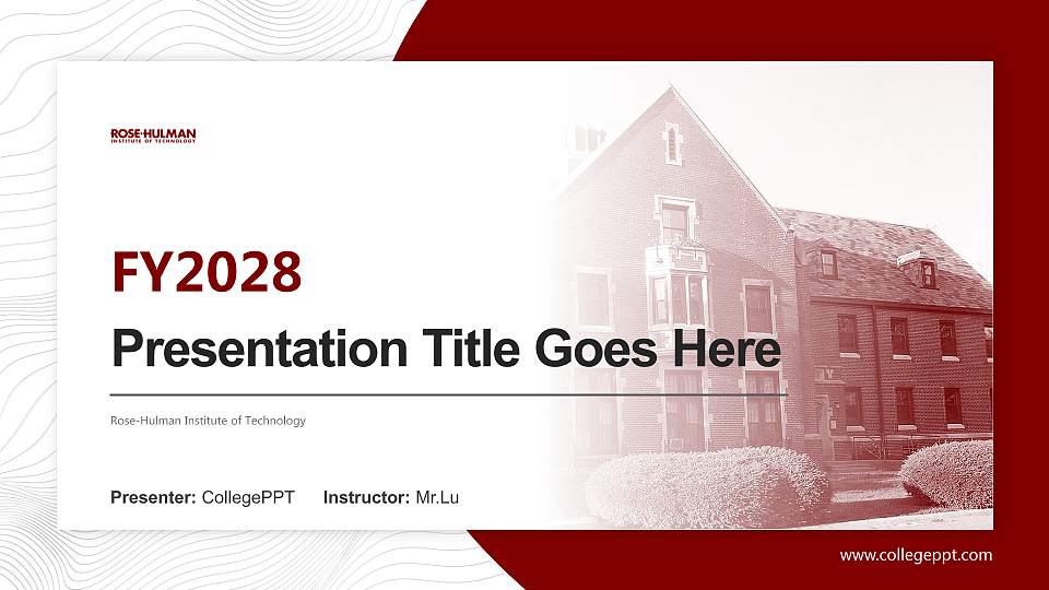 Rose-Hulman Institute of Technology Academic Presentation/Research Findings Report PPT Template16:9 ratio PPT effect preview image