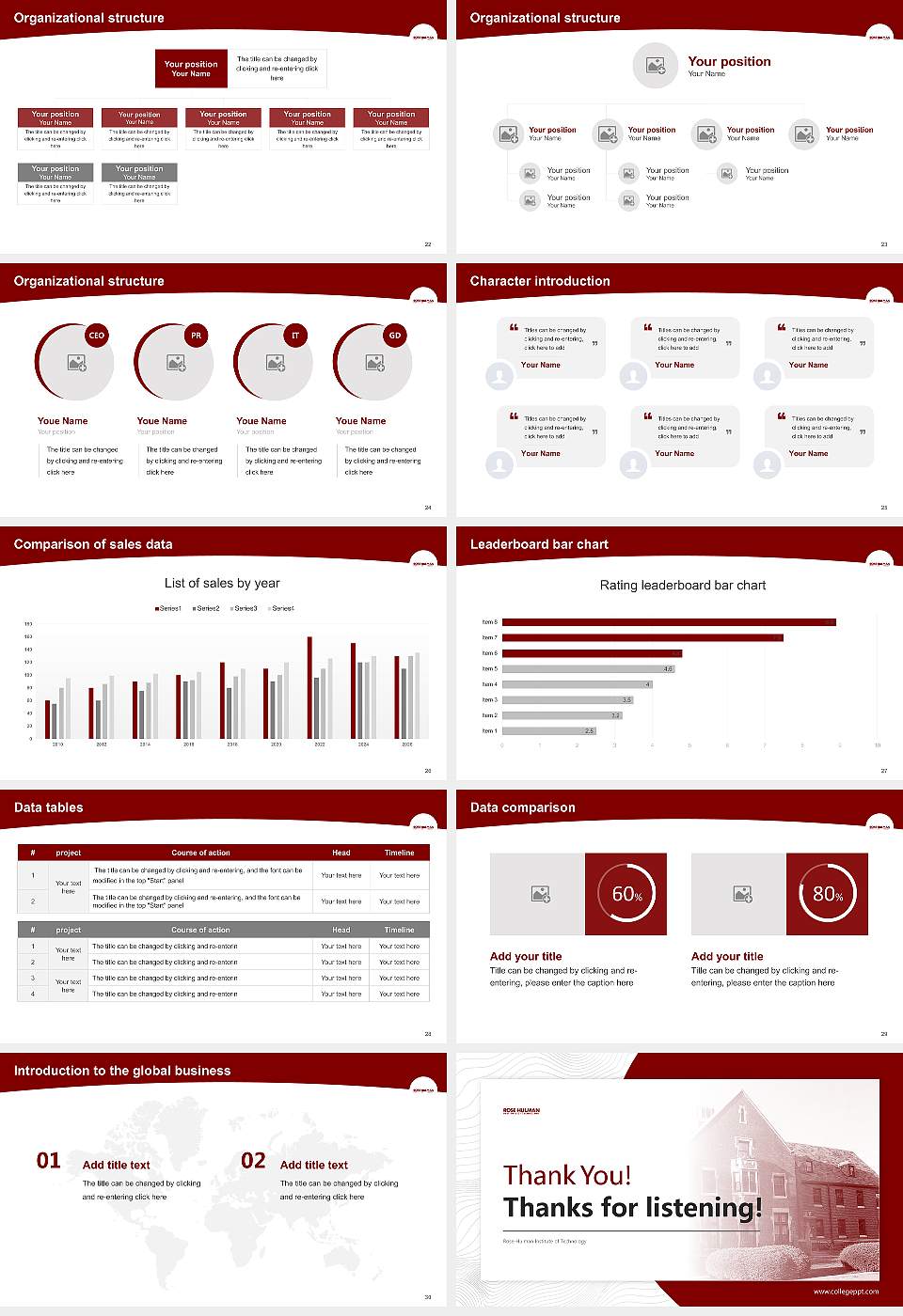 Rose-Hulman Institute of Technology Academic Presentation/Research Findings Report PPT Template16:9 ratio PPT effect preview image4