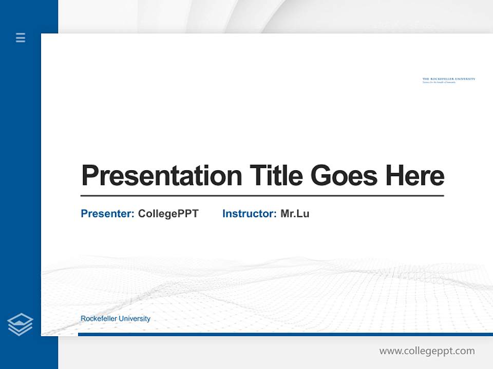 Rockefeller University Thesis Proposal/Graduation Defense PPT Template4:3 ratio PPT effect preview image5