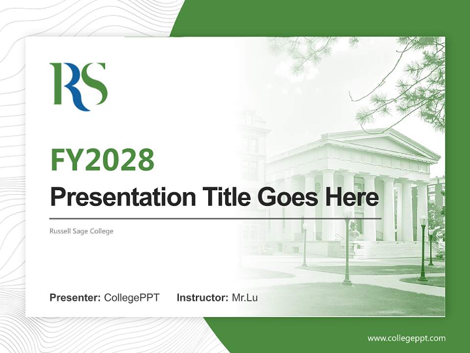 Russell Sage College Academic Presentation/Research Findings Report PPT Template4:3 ratio PPT effect preview image5