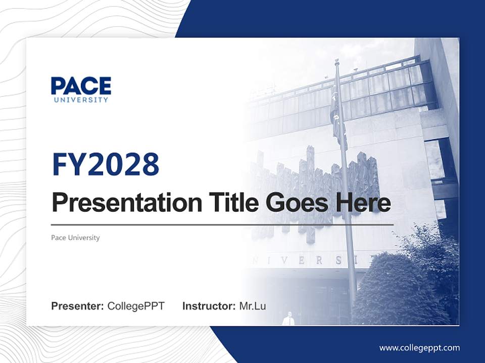 Pace University Academic Presentation/Research Findings Report PPT Template4:3 ratio PPT effect preview image5