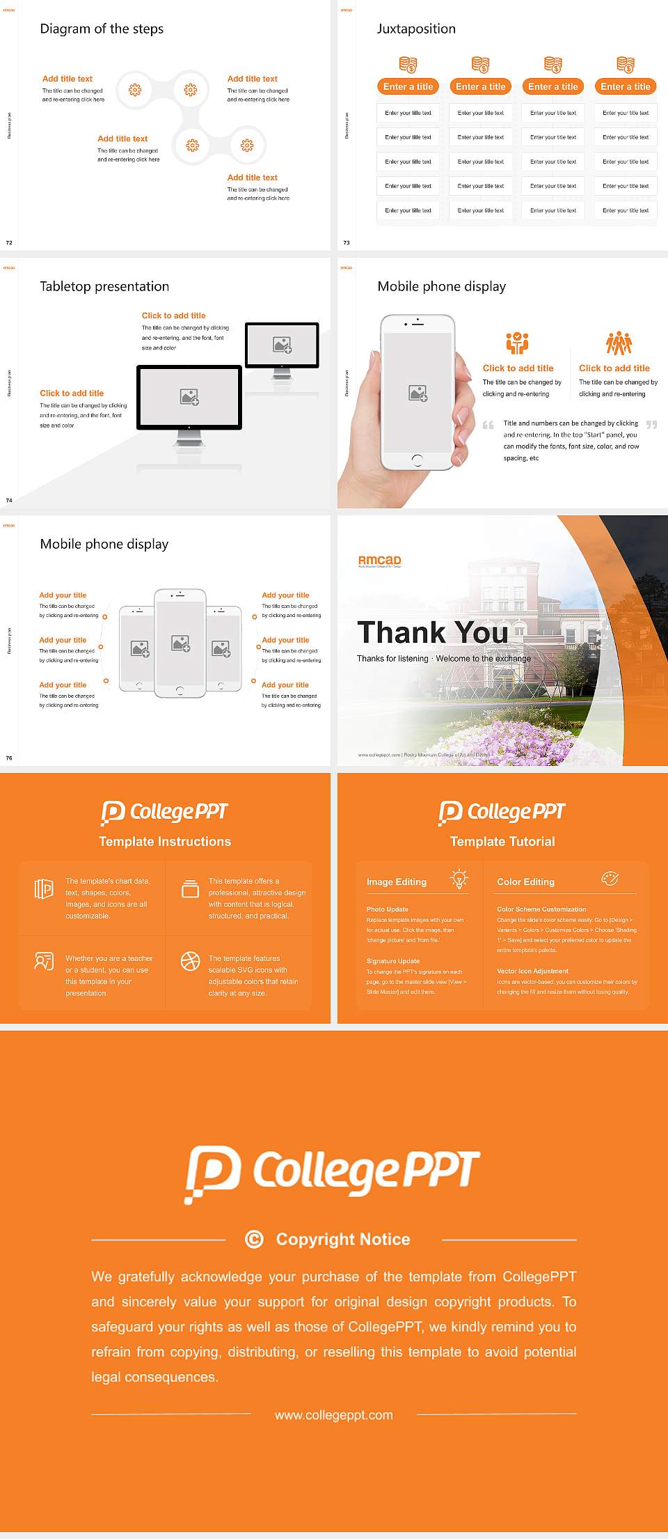 Rocky Mountain College of Art and Design Competition/Entrepreneurship Contest PPT Template4:3 ratio PPT effect preview image9