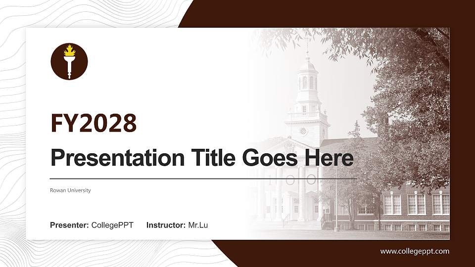 Rowan University Academic Presentation/Research Findings Report PPT Template16:9 ratio PPT effect preview image