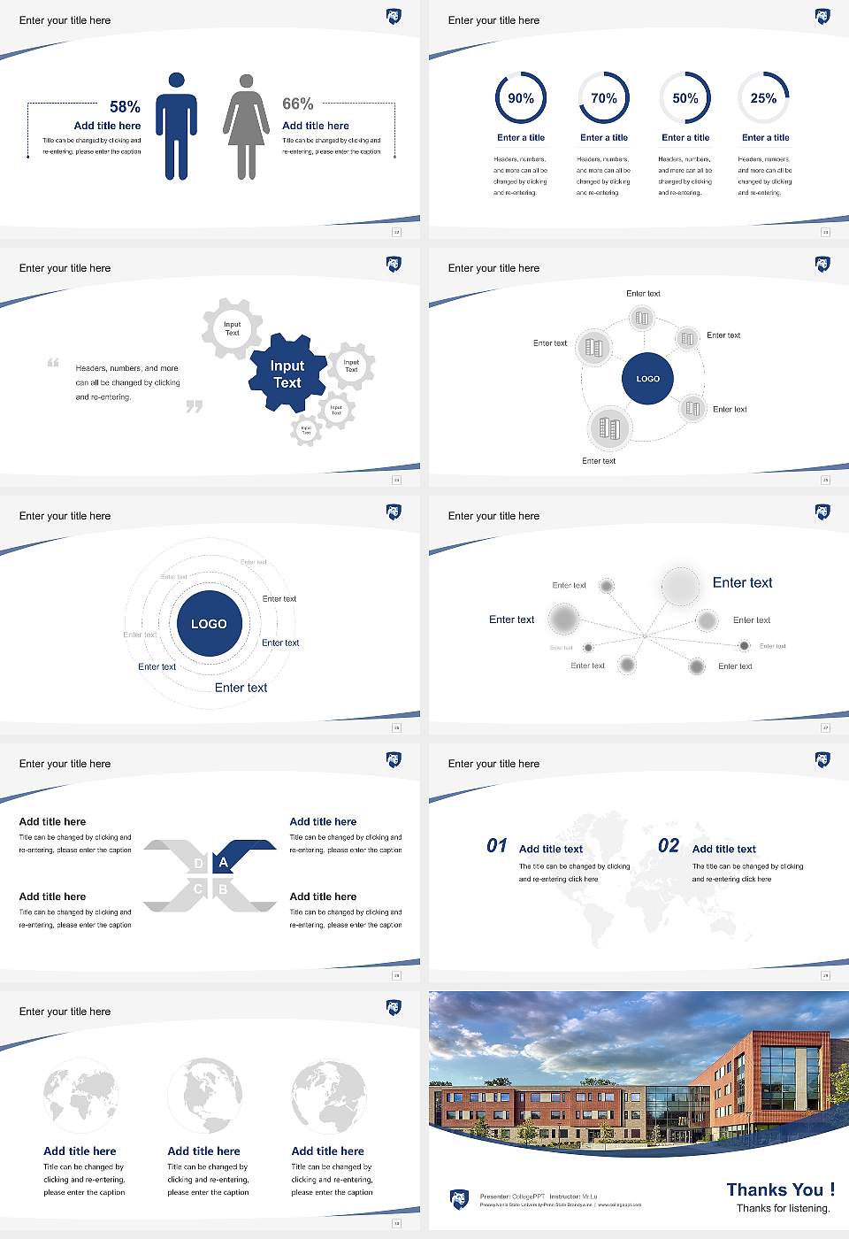 Pennsylvania State University-Penn State Brandywine Course/Courseware Creation PPT Template16:9 ratio PPT effect preview image4