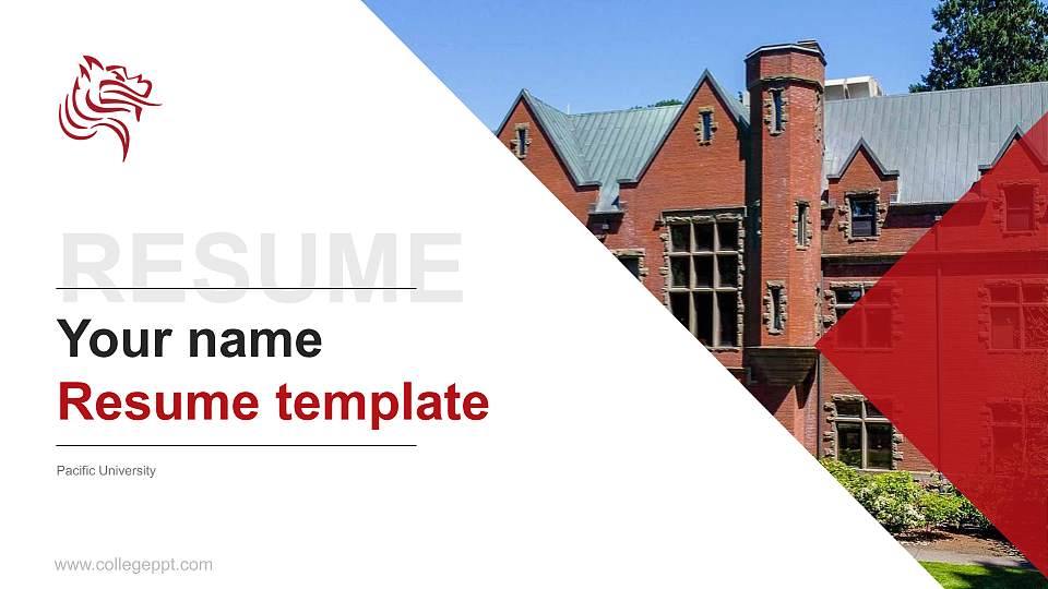 Pacific University Resume PPT Template16:9 ratio PPT effect preview image1