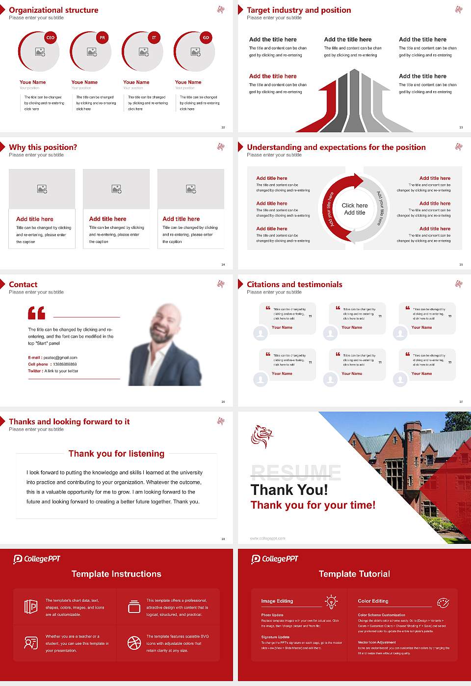 Pacific University Resume PPT Template16:9 ratio PPT effect preview image4