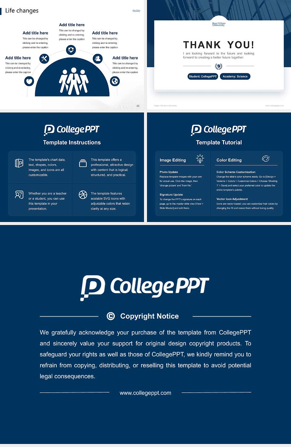 Roger Williams University National Scholarship Defense PPT Template4:3 ratio PPT effect preview image4