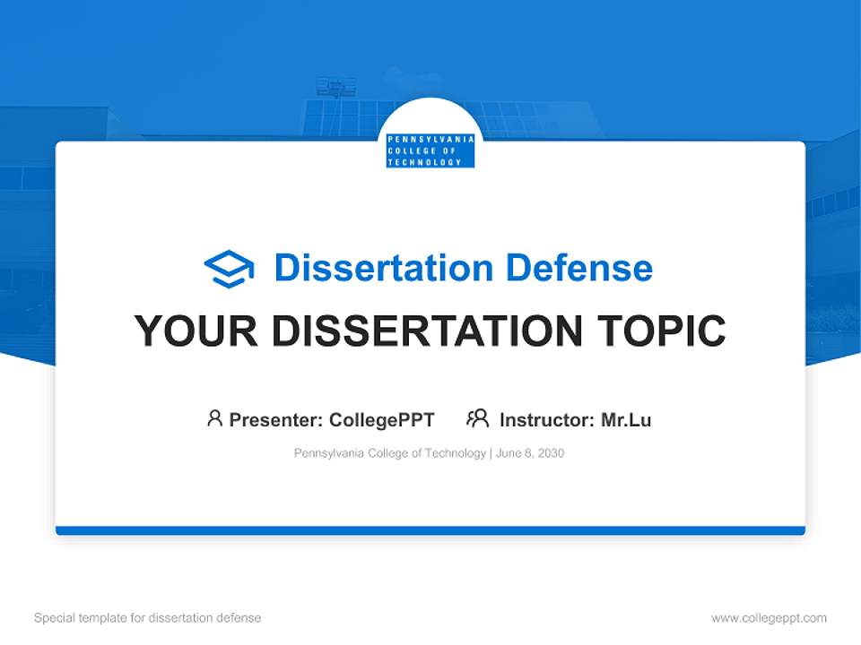 Pennsylvania College of Technology Graduation Thesis Defense PPT Template4:3 ratio PPT effect preview image7