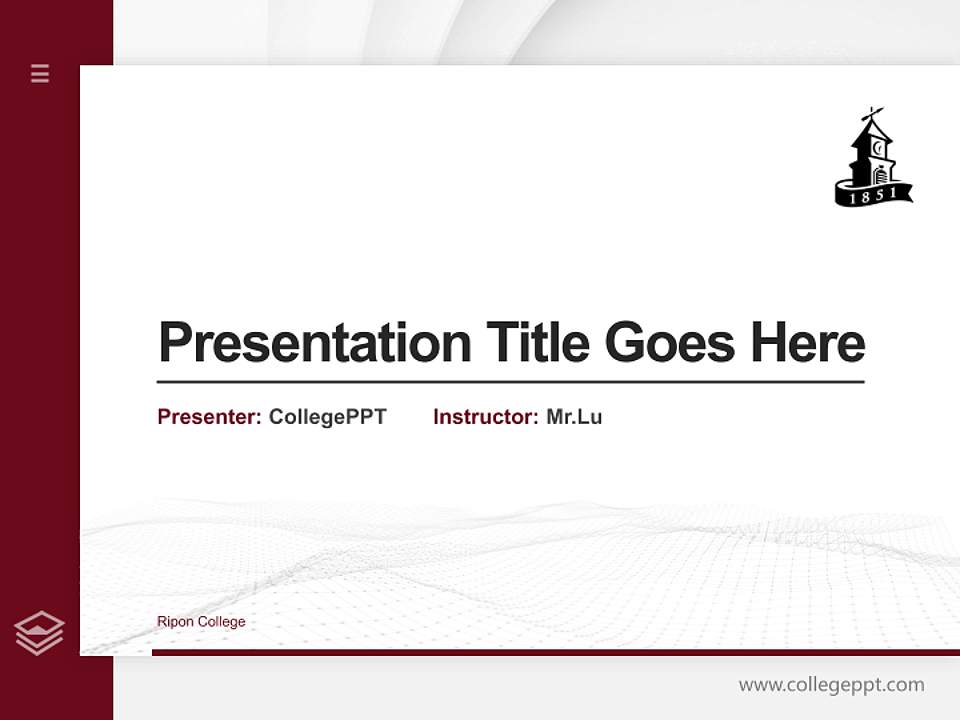 Ripon College Thesis Proposal/Graduation Defense PPT Template4:3 ratio PPT effect preview image5