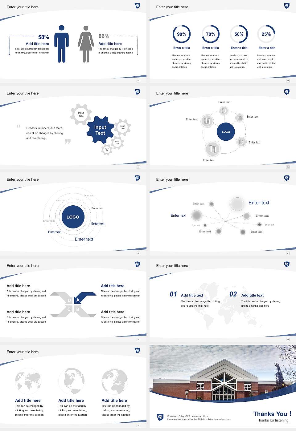 Pennsylvania State University-Penn State Erie-Behrend College Course/Courseware Creation PPT Template16:9 ratio PPT effect preview image4