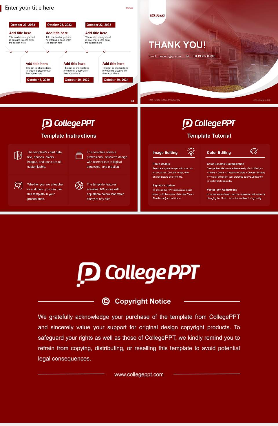 Rose-Hulman Institute of Technology Lecture Sharing and Networking Event PPT Template4:3 ratio PPT effect preview image4