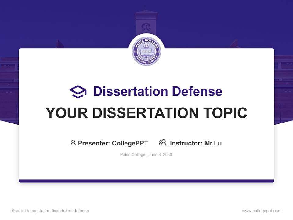 Paine College Graduation Thesis Defense PPT Template4:3 ratio PPT effect preview image7