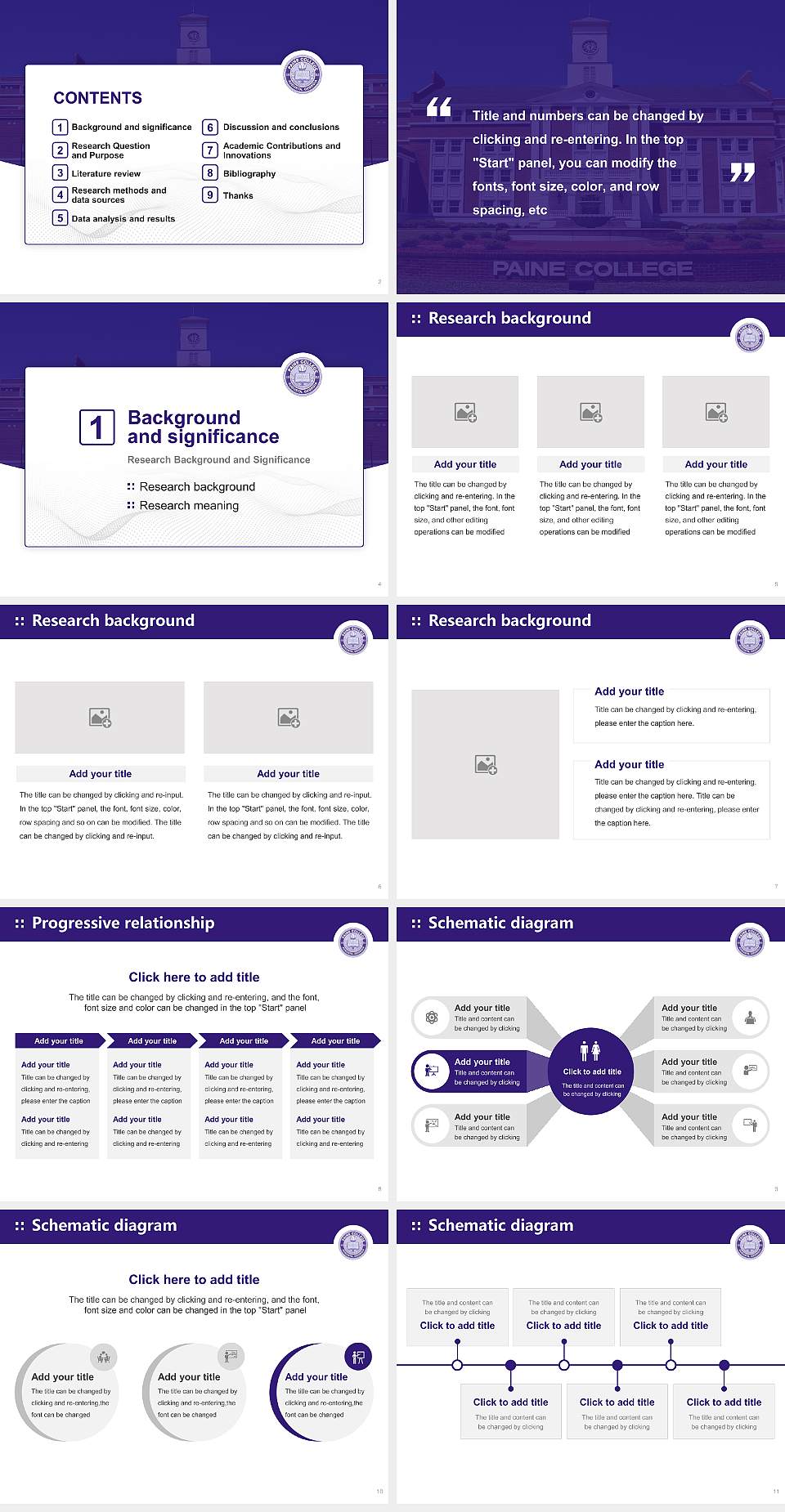 Paine College Graduation Thesis Defense PPT Template4:3 ratio PPT effect preview image2
