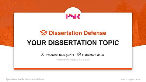 Pacific School of Religion Graduation Thesis Defense PPT Template