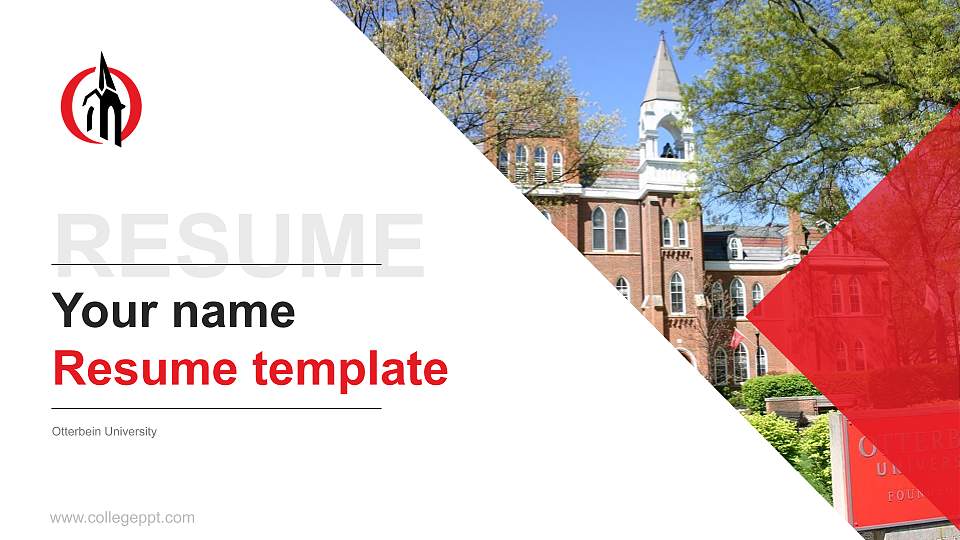 Otterbein University Resume PPT Template16:9 ratio PPT effect preview image