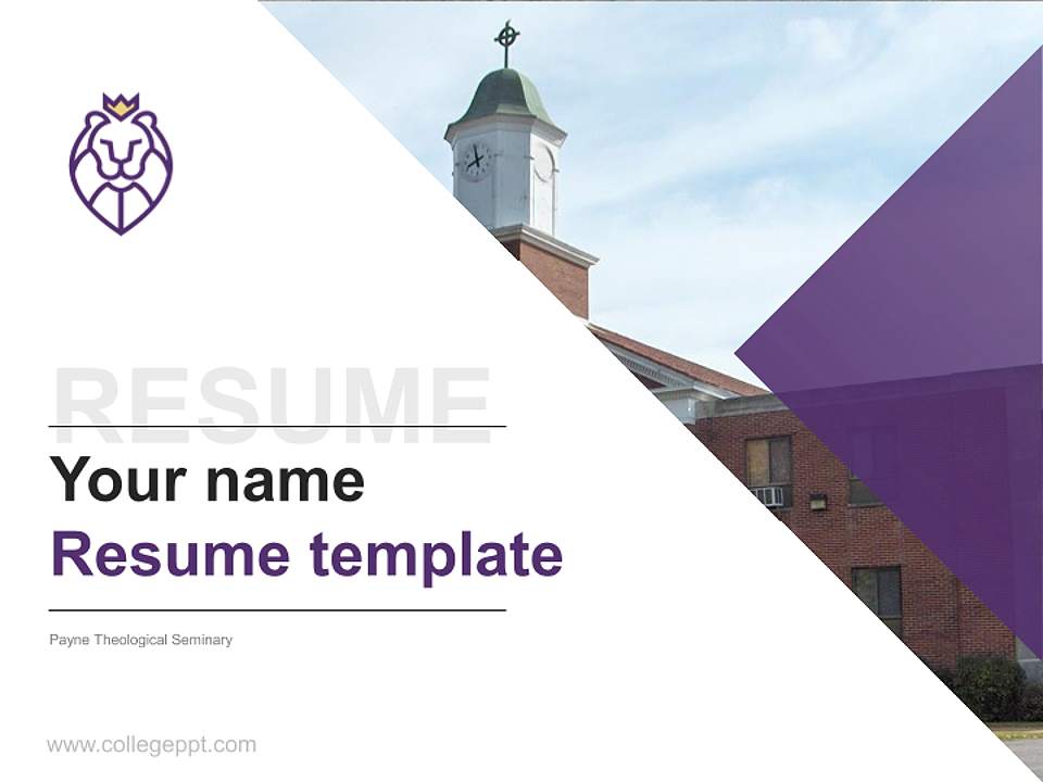 Payne Theological Seminary Resume PPT Template4:3 ratio PPT effect preview image5