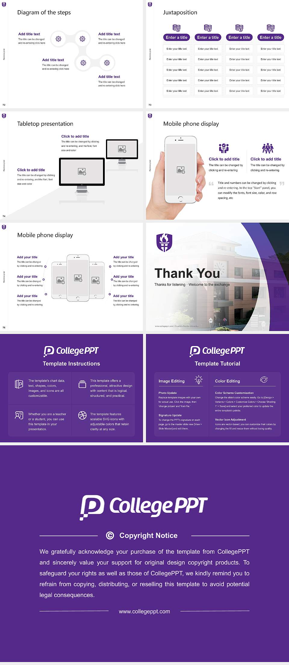 Ouachita Baptist University Competition/Entrepreneurship Contest PPT Template4:3 ratio PPT effect preview image9