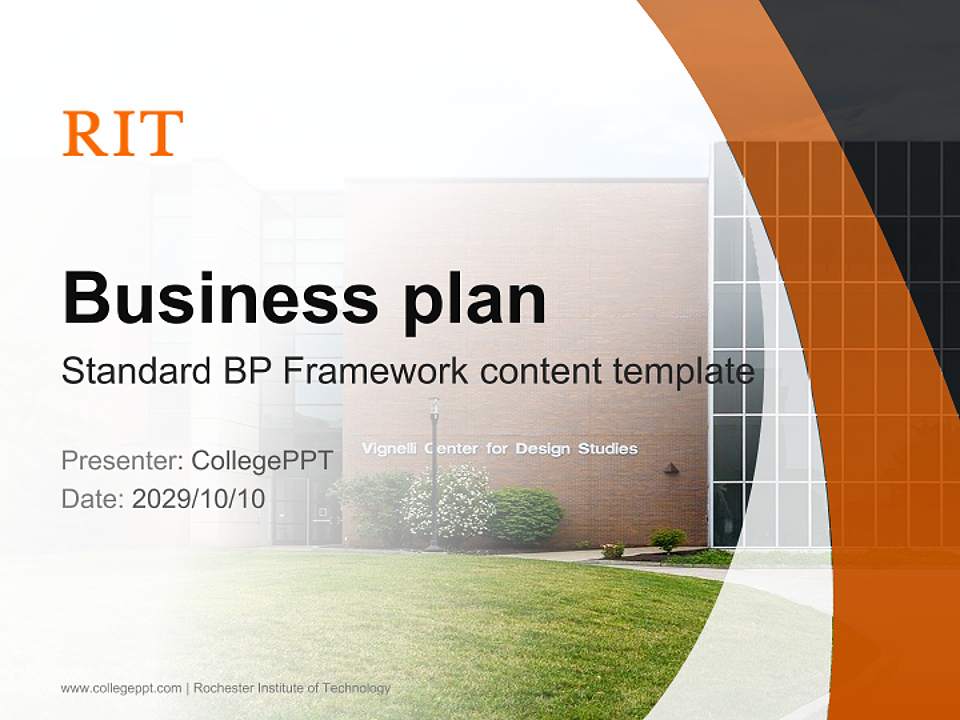 Rochester Institute of Technology Competition/Entrepreneurship Contest PPT Template4:3 ratio PPT effect preview image9