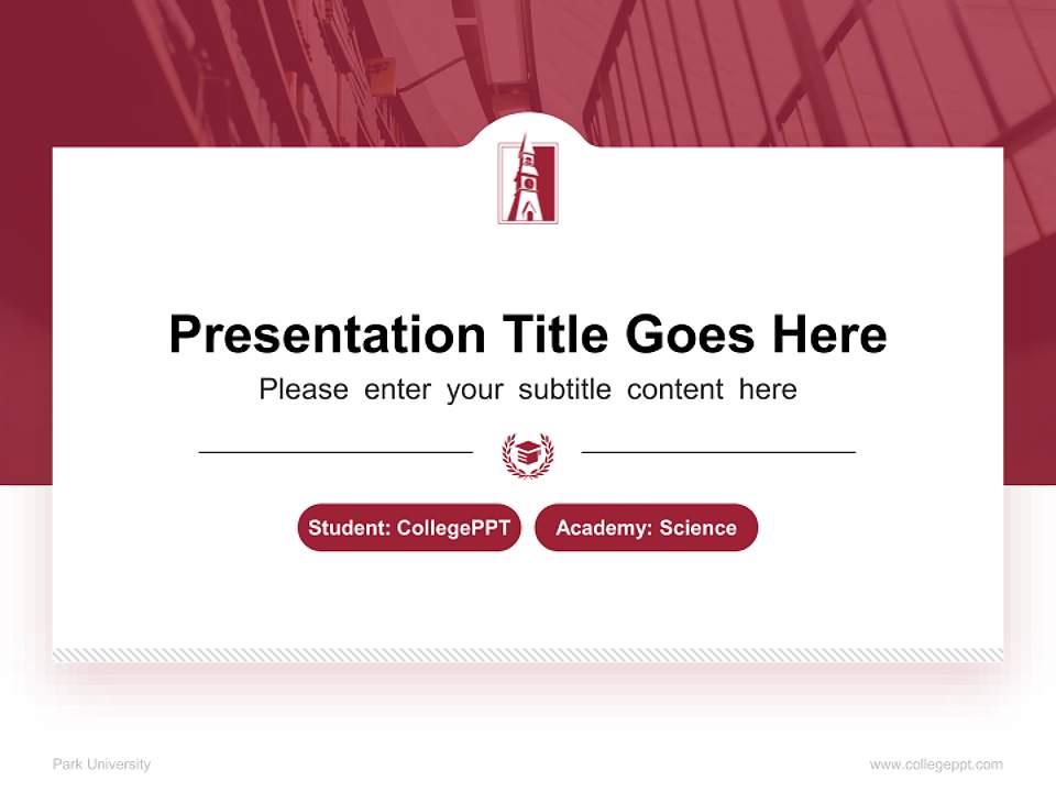Park University National Scholarship Defense PPT Template4:3 ratio PPT effect preview image4