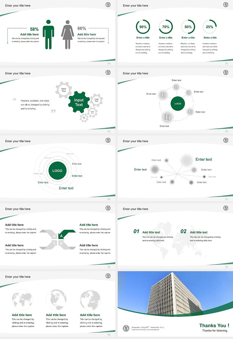 Pacific States University Course/Courseware Creation PPT Template16:9 ratio PPT effect preview image4