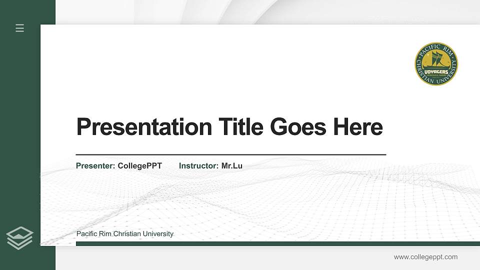 Pacific Rim Christian University Thesis Proposal/Graduation Defense PPT Template16:9 ratio PPT effect preview image