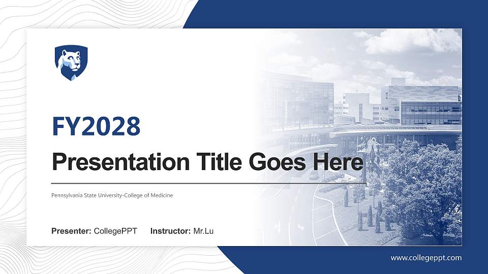 Pennsylvania State University-College of Medicine Academic Presentation/Research Findings Report PPT Template16:9 ratio PPT effect preview image