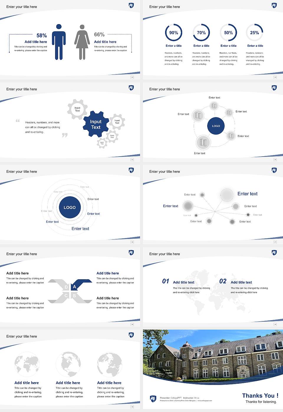Pennsylvania State University-Penn State Abington Course/Courseware Creation PPT Template16:9 ratio PPT effect preview image4