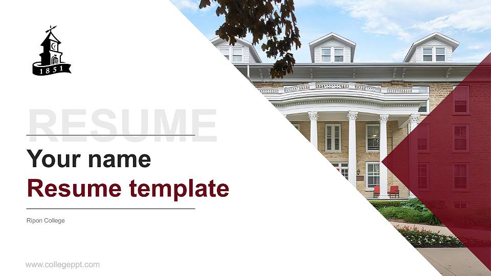 Ripon College Resume PPT Template16:9 ratio PPT effect preview image