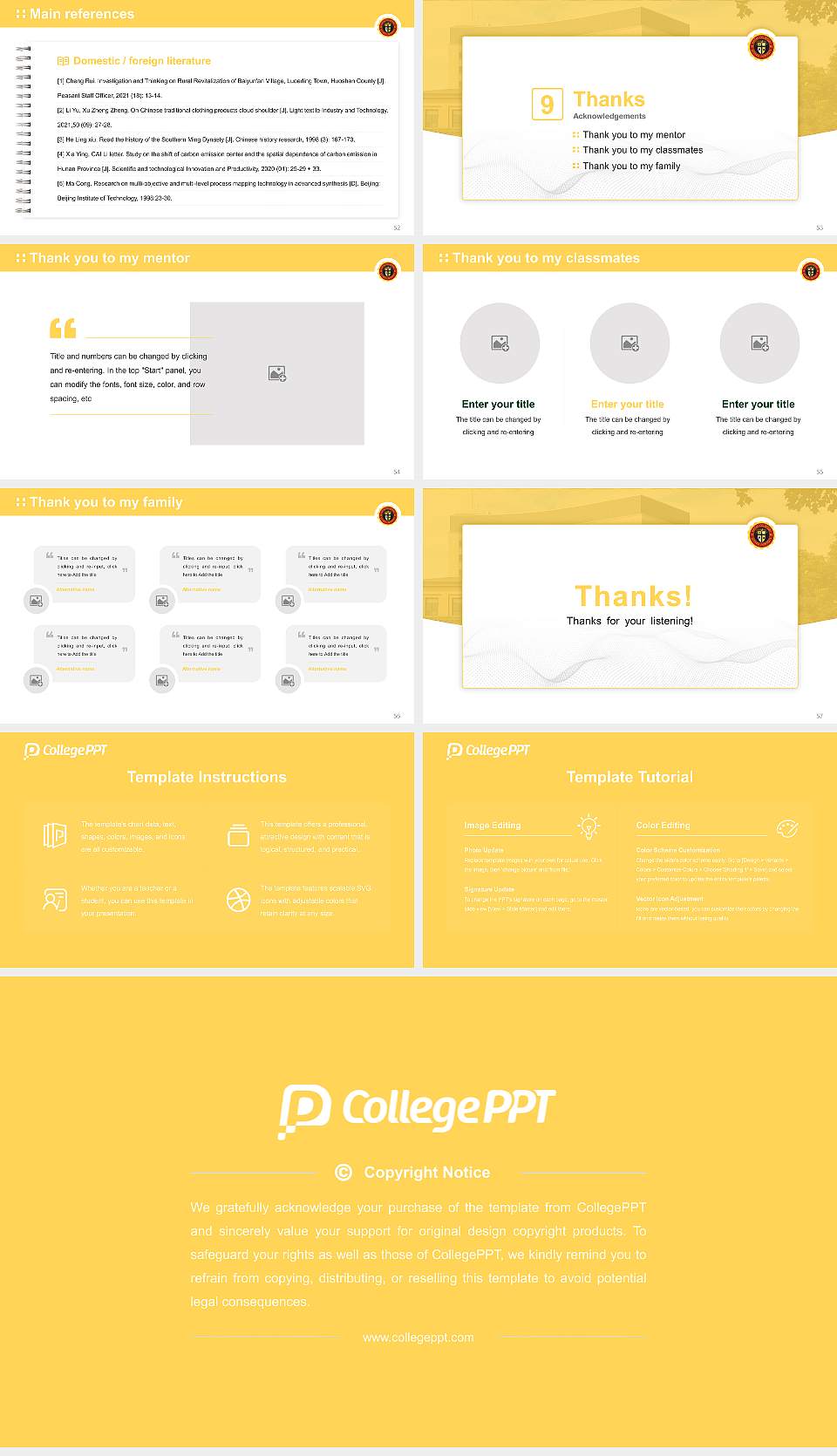 Ottawa University-Ottawa Graduation Thesis Defense PPT Template16:9 ratio PPT effect preview image7