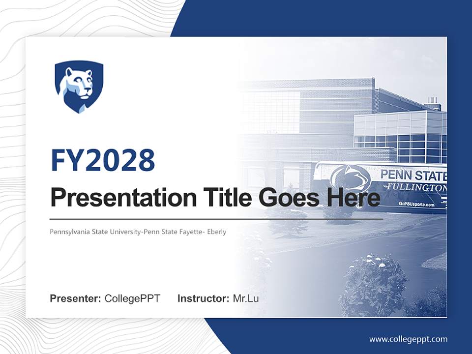 Pennsylvania State University-Penn State Fayette- Eberly Academic Presentation/Research Findings Report PPT Template4:3 ratio PPT effect preview image5