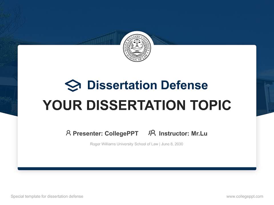 Roger Williams University School of Law Graduation Thesis Defense PPT Template4:3 ratio PPT effect preview image7