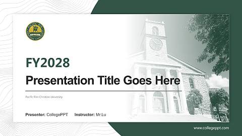 Pacific Rim Christian University Academic Presentation/Research Findings Report PPT Template