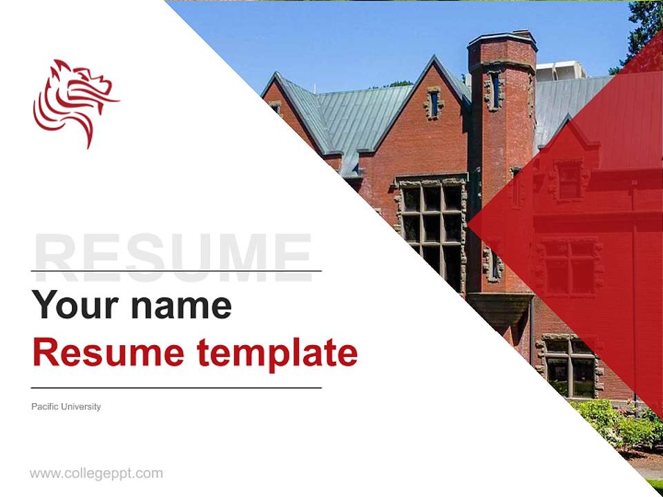 Pacific University Resume PPT Template4:3 ratio PPT effect preview image5