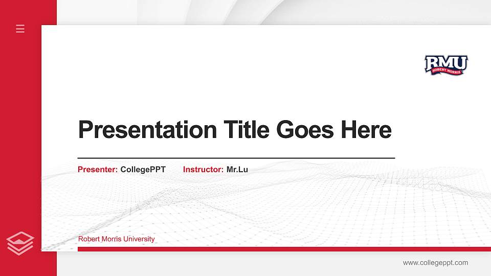 Robert Morris University Thesis Proposal/Graduation Defense PPT Template16:9 ratio PPT effect preview image