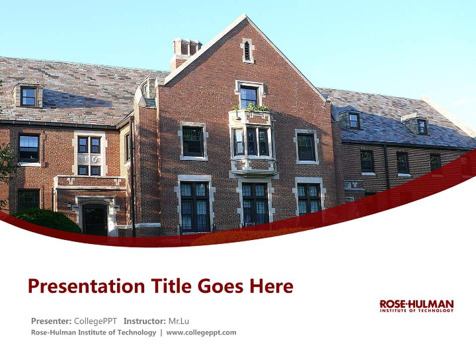 Rose-Hulman Institute of Technology Course/Courseware Creation PPT Template4:3 ratio PPT effect preview image5