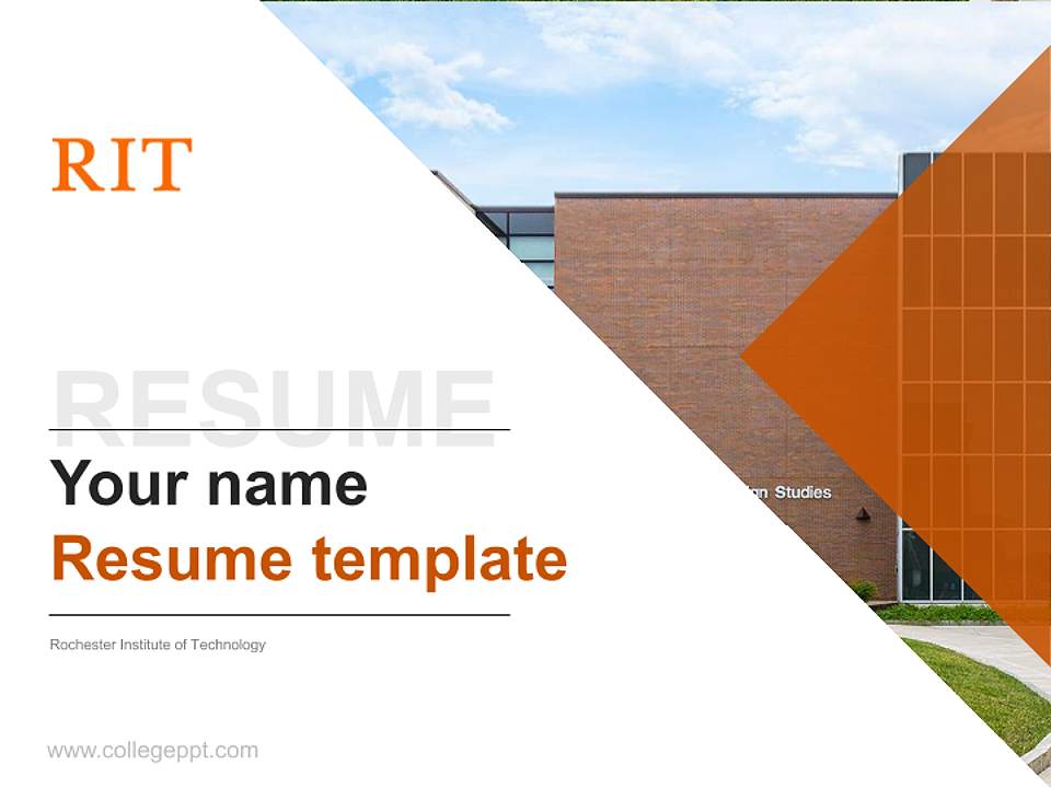Rochester Institute of Technology Resume PPT Template4:3 ratio PPT effect preview image5