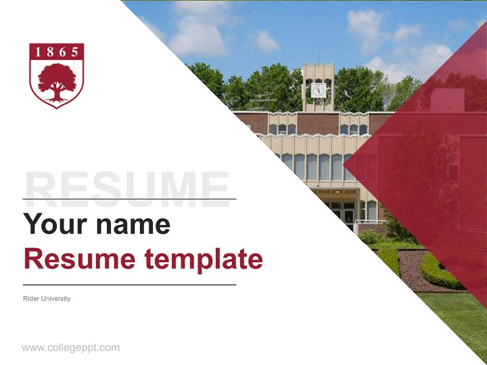 Rider University Resume PPT Template4:3 ratio PPT effect preview image5