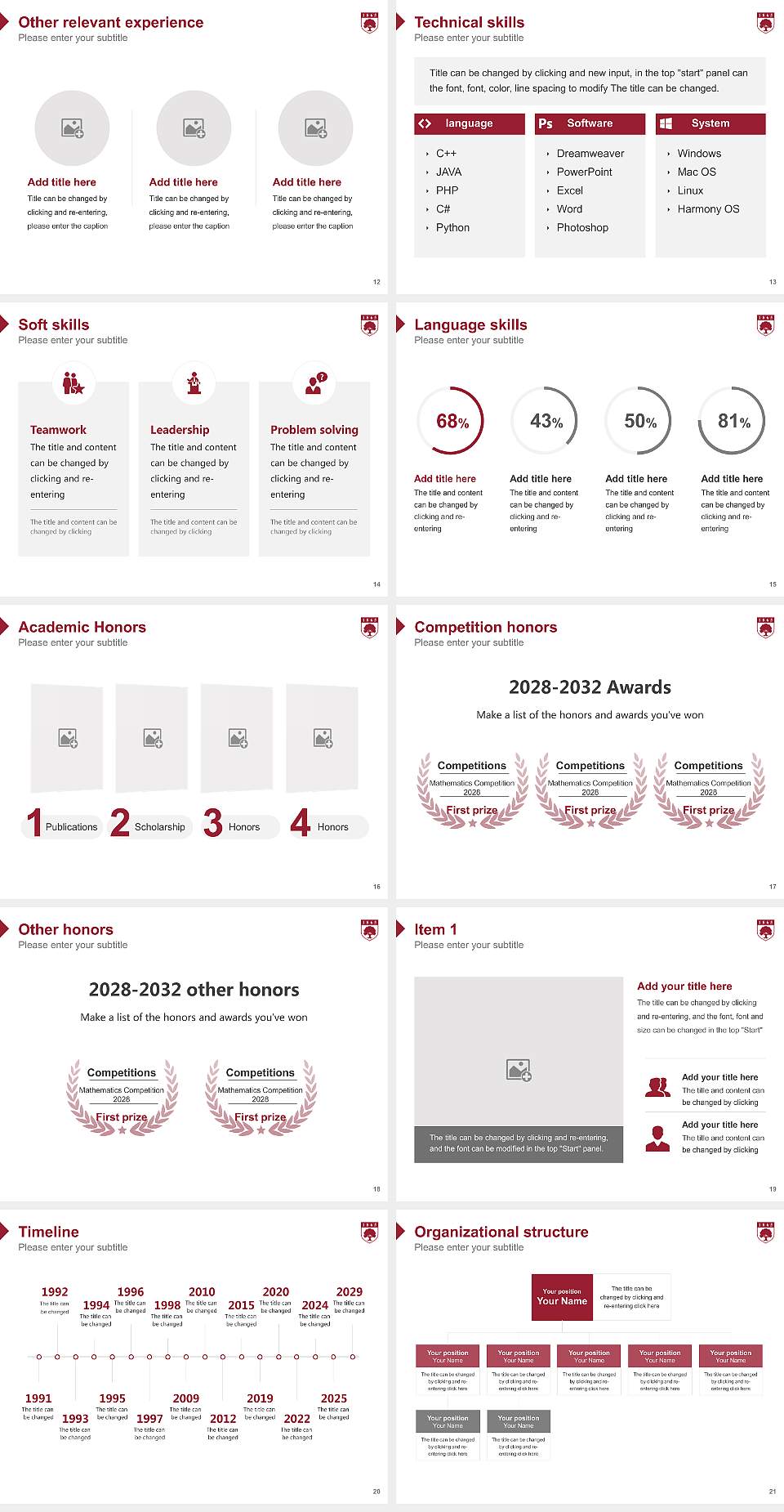 Rider University Resume PPT Template4:3 ratio PPT effect preview image3