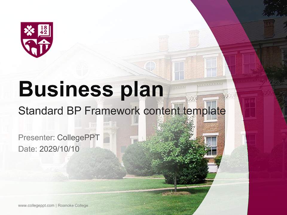 Roanoke College Competition/Entrepreneurship Contest PPT Template4:3 ratio PPT effect preview image9