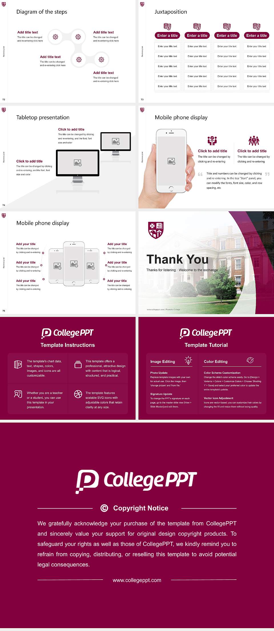 Roanoke College Competition/Entrepreneurship Contest PPT Template4:3 ratio PPT effect preview image9